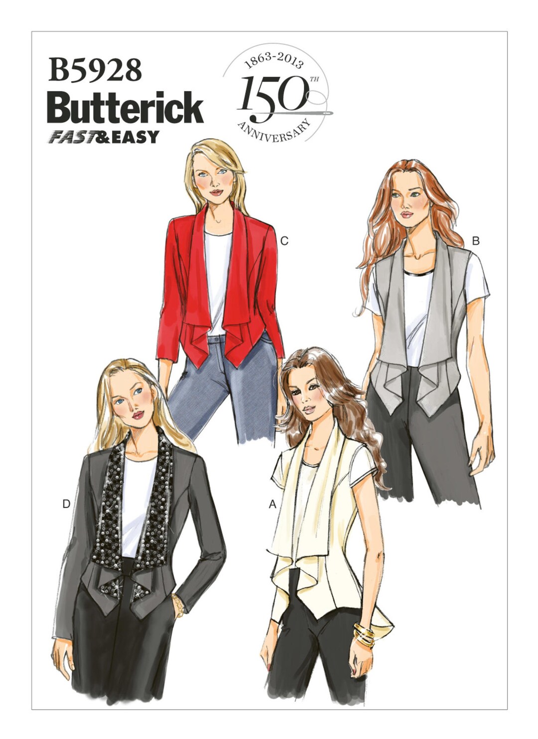 Sewing Pattern Womens Vests and Jackets Butterick Pattern B5928 Women