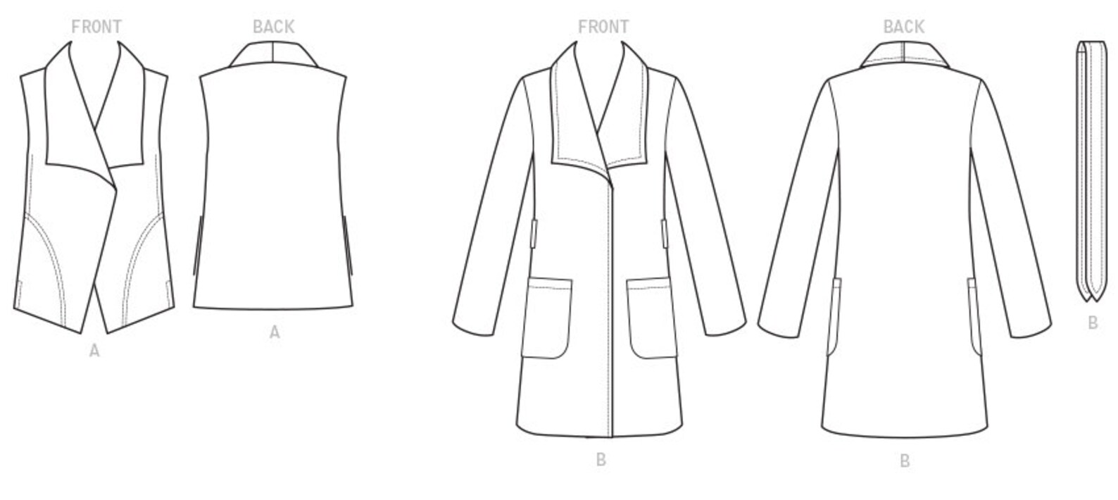 Sewing Pattern for Womens Shawl Collar Vest & Coat in Misses Etsy