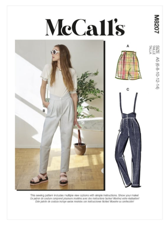 Sewing Pattern for Womens Pants in Sizes 6 to 24, Mccall's Pattern M8207,  New Pattern, Womens Shorts & Pants in Three Styles, Easy Sew -  Canada