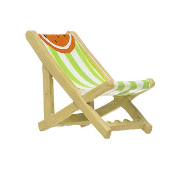 Fairy Garden Beach Chair, Miniature Sling Watermelon Chairs, Beach Themed for Miniature Gardening,  Summer Fairy Garden