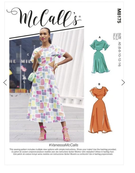 Sewing Pattern for Womens Dress, Mccalls Pattern M8175, NEW Pattern, Misses  Dresses, Side & Back Cut-out Dress -  Canada