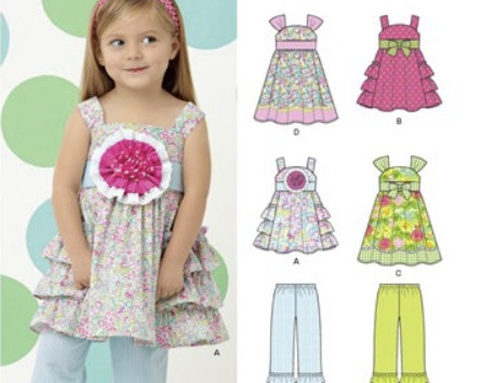Sewing Pattern for Toddler Girls Dress & Pants, New Look Pattern N6219