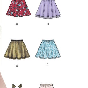 Sewing Pattern for Girls Tween Skirts With Ears Headband, New Look ...