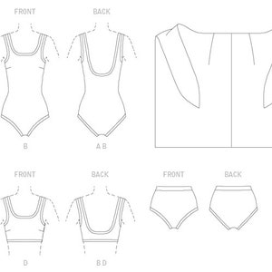 Sewing Pattern for Misses Swimsuit Bikini & Wrap Butterick - Etsy
