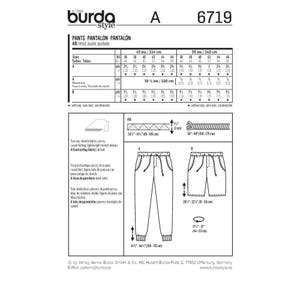 Sewing Pattern Men's Jogging Pants, Burda Style Pattern 6719, Young ...