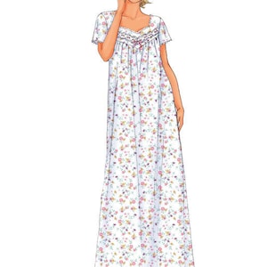 Sewing Pattern for Misses' & Misses Petite Diamond-Neck Nightgowns, Butterick Pattern B6838, Sleepwear, Nightgowns, Womens Nightgown Pattern image 7