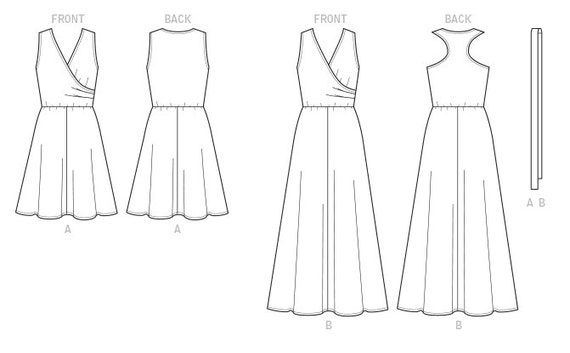 Kwik Sew Sewing Pattern 4169 Misses Surplice A-Line Dresses Sash XS-XL Uncut