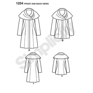 Sewing Pattern for Womens Coats Leanne Marshall Easy Lined Coat or Jacket, Simplicity Pattern 1254, Hooded Coat Jacket image 7