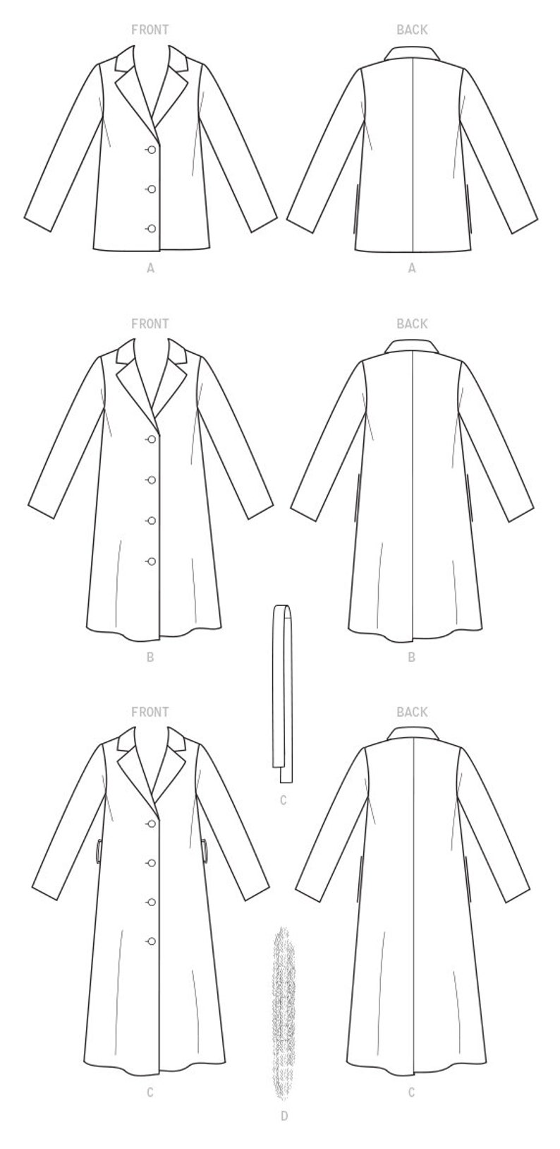Sewing Pattern for Womans Coats Mccall's Pattern M8013 - Etsy