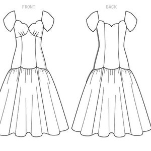 Sewing Pattern for Misses Dress, Vogue Pattern V9309, Womens Dress Drop ...