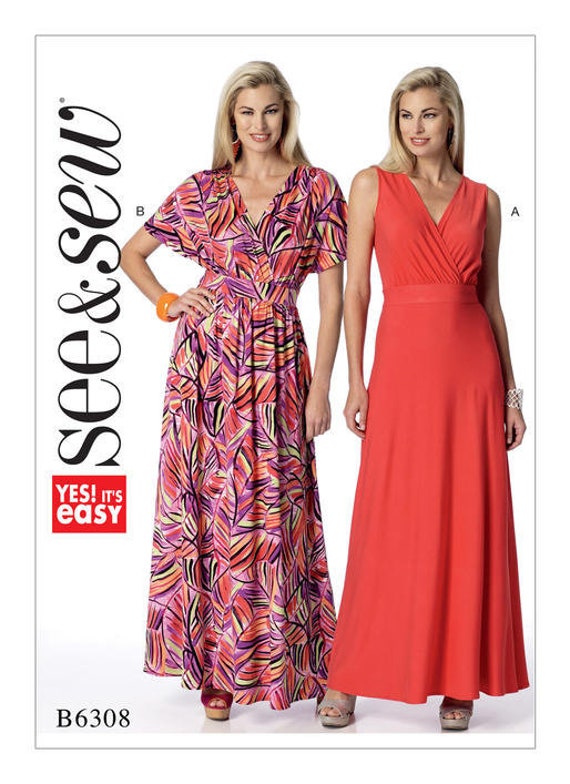 Sewing Pattern Womens Maxi Dress in ...