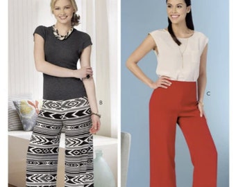 Sewing Pattern for Women's No Side Seam Pants & Shorts, Butterick Pattern B6851, New Pattern, Straight Leg or Wide Leg Pants, Capris, Shorts