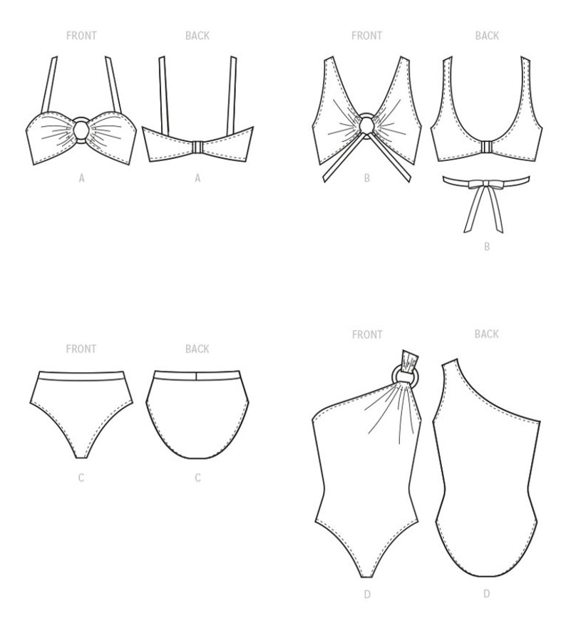 Sewing Pattern for Womens Swim Suits Mccall's Pattern Etsy