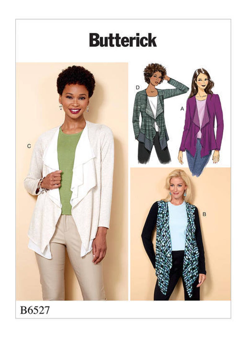 Sewing Pattern for Womens' Cascade-collar Knit Jacket - Etsy