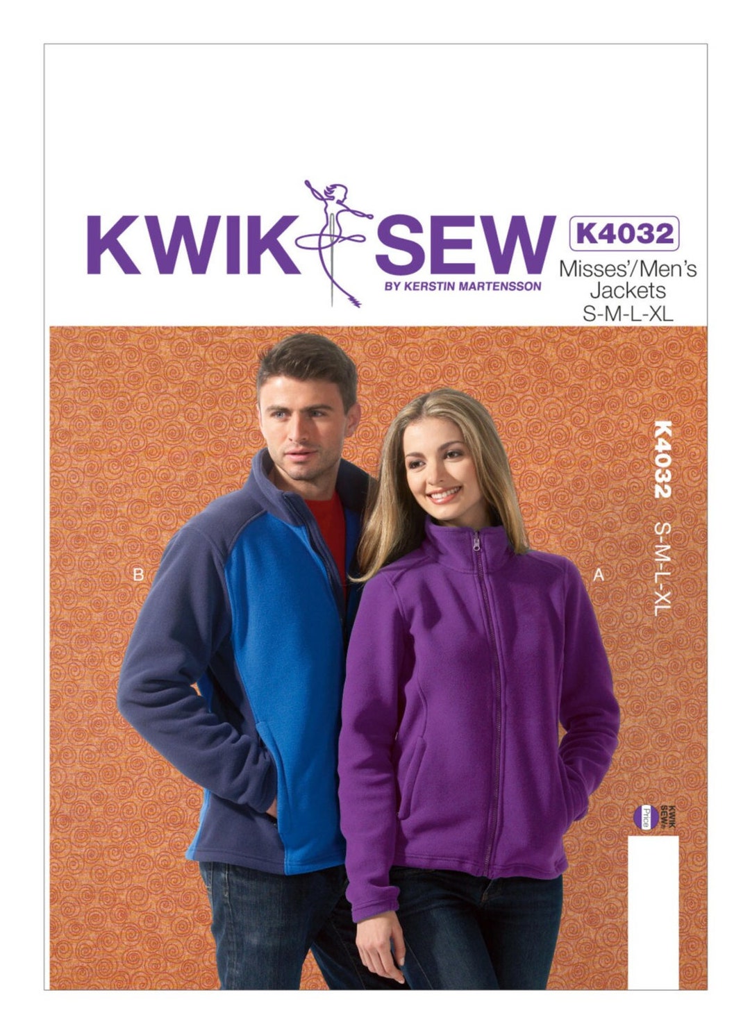 Sewing Pattern for Mens And/or Womens Stand up Collar Jacket, Kwik Sew ...