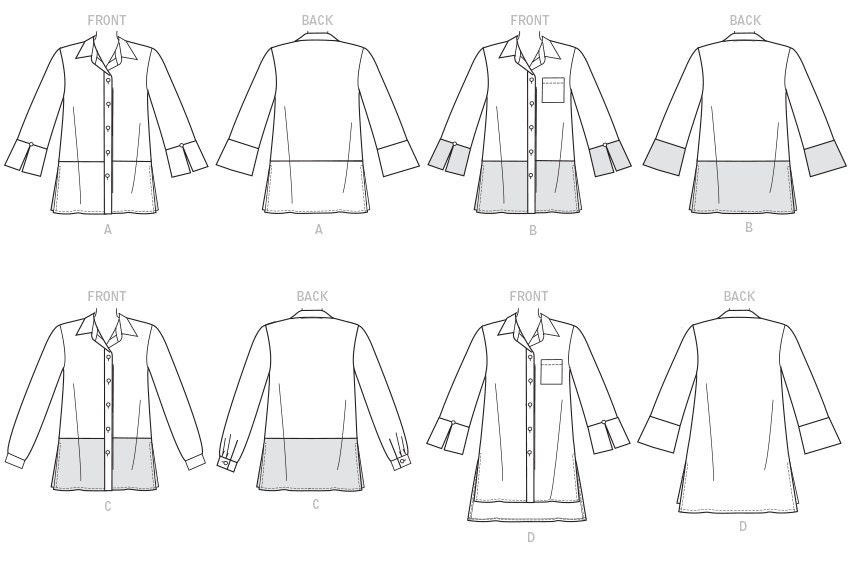 Sewing Pattern for Womens' Buttondown Shirts With Side Etsy