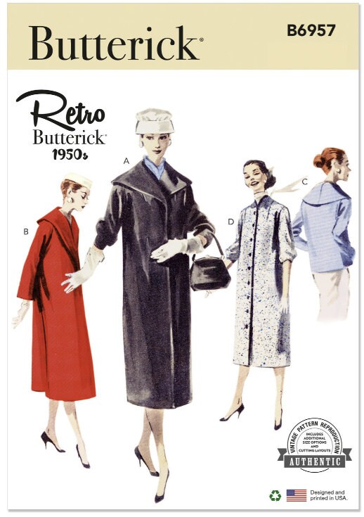 Sewing Pattern for Womens Coat and Jacket, Butterick Pattern B6957