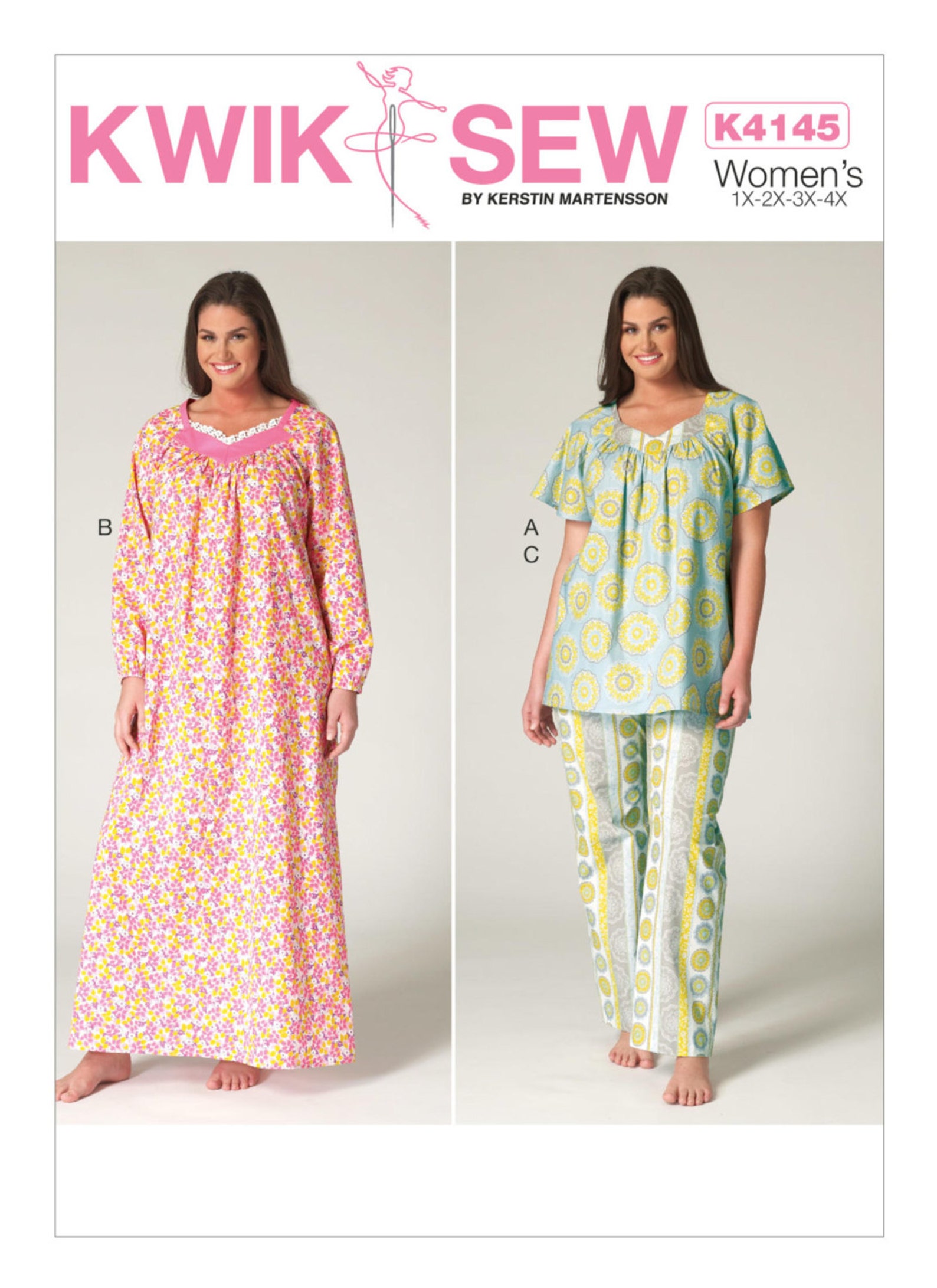 Sewing Pattern for Women's Plus Size Pajama Top Nightgown Etsy