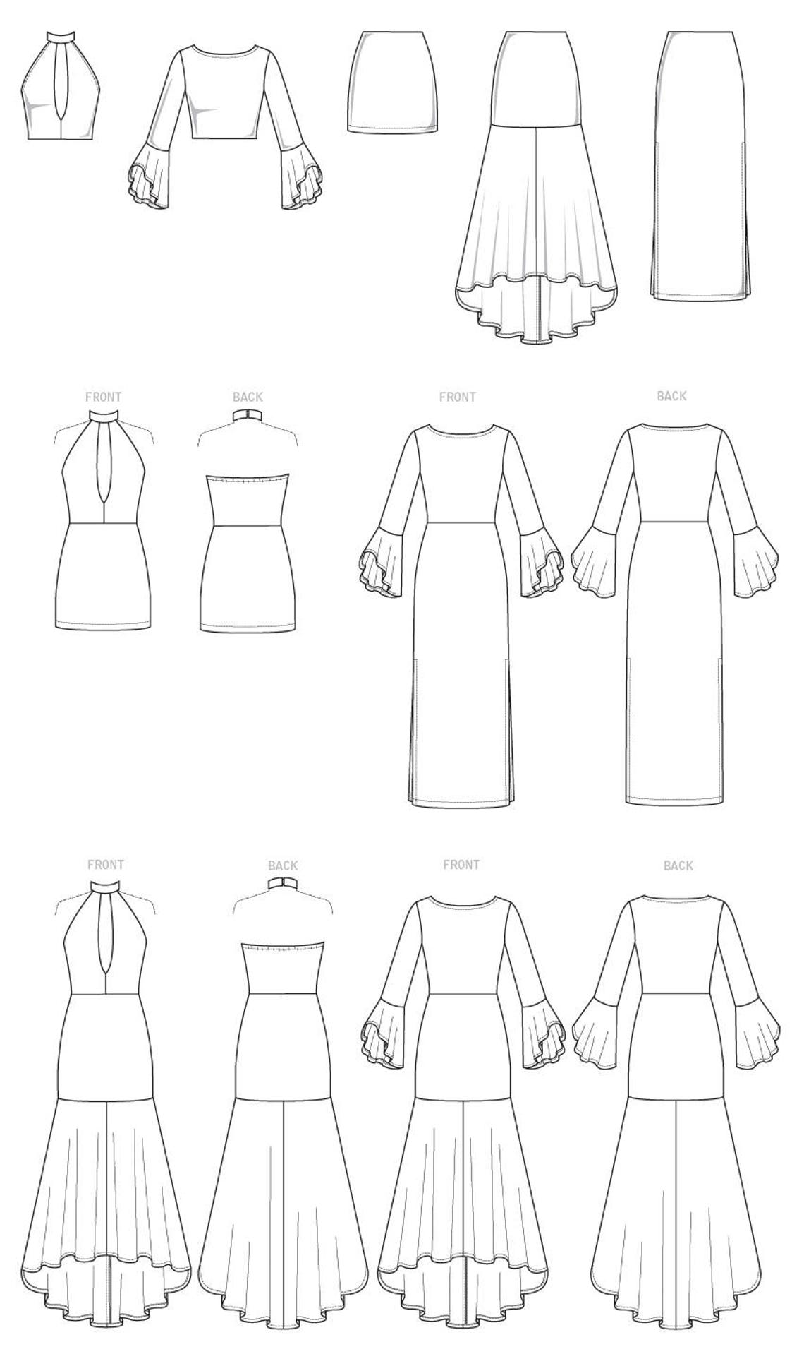 Sewing Pattern Misses' Column and Trumpet Dresses w/ Etsy
