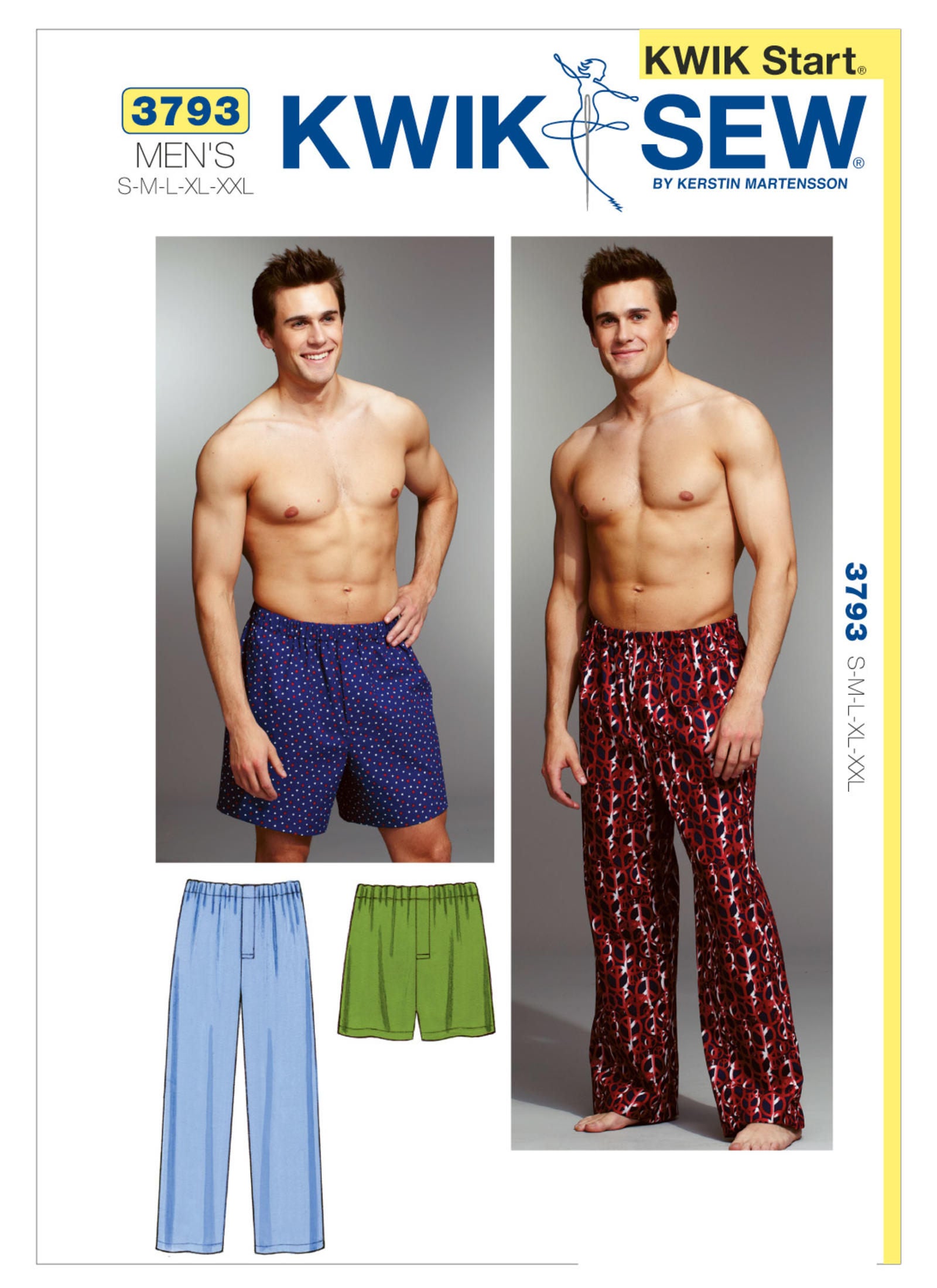 Sewing Pattern for Men's Sleep Pants and Shorts Kwik Sew Etsy