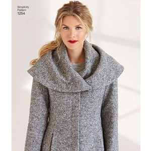 Sewing Pattern for Womens Coats Leanne Marshall Easy Lined Coat or Jacket, Simplicity Pattern 1254, Hooded Coat Jacket image 3