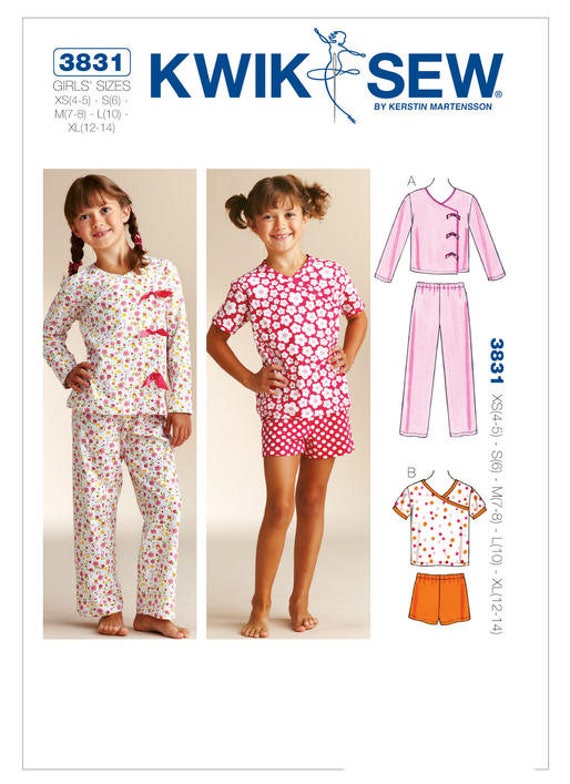 Sewing Pattern for Girls' Sleepy-time Pajamas Kwik Sew | Etsy