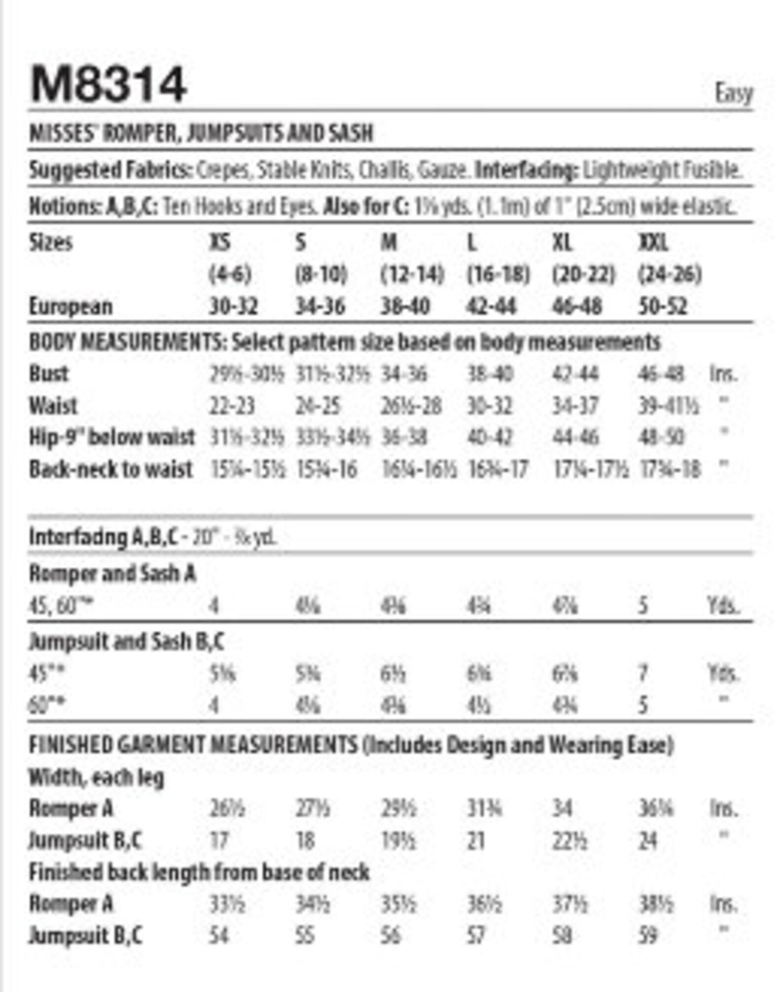 Sewing Pattern for Womens Romper & Jumpsuits Mccalls Pattern Etsy