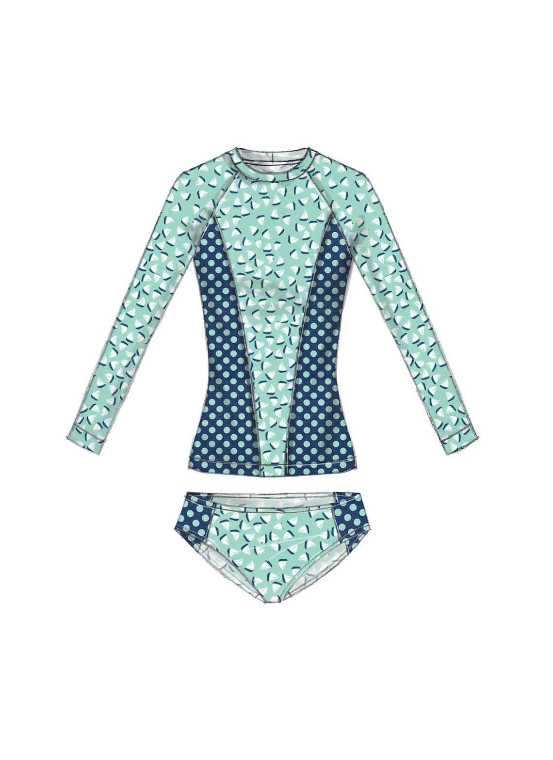 Sewing Pattern for Womens & Girls Raglan Sleeve Rash Guards Etsy