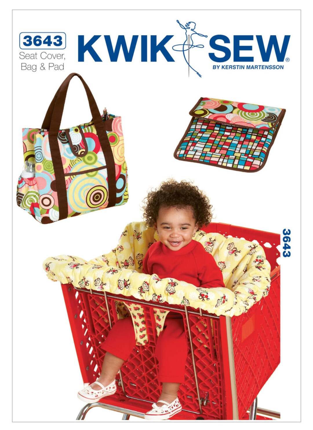 Sewing Pattern for Baby's Shopping Cart Seat Cover, Diaper Bag and