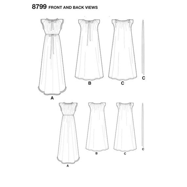 Sewing Pattern for Womens' Vintage Nightgowns, Simplicity Pattern 8799, 1950's Vintage Pattern Reprint, 1950s Style Nightgowns bild 5