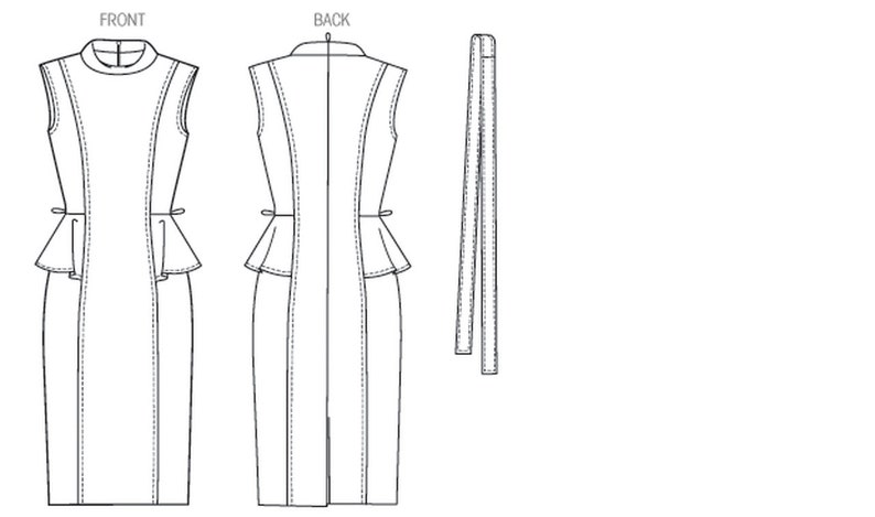 Dress With Buttoned Slit In Front - Sewing Pattern #S4004. Made-to-measure sewin