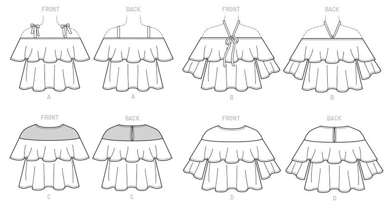 Sewing Pattern for Misses' Ruffle Tops With - Etsy