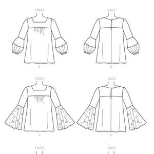 Sewing Pattern for Misses' Square-neck Top With Yoke, Butterick Pattern ...