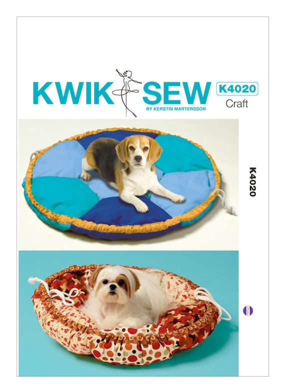 Sewing Pattern for Pet Bed In 2 Sizes, Kwik Sew # K4020, Round Dog Bed, 26 in & 34 in Round Dog Bed Pillows