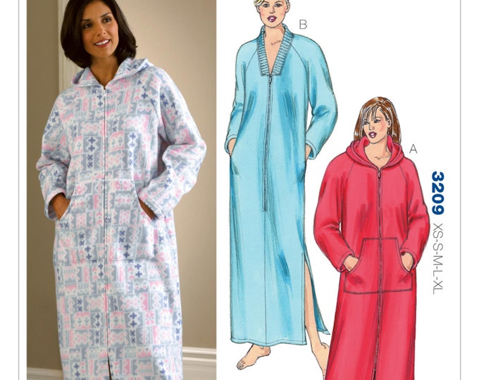Sewing Pattern for Womens Robes, Kwik Sew Pattern K3209, Raglan Sleeve