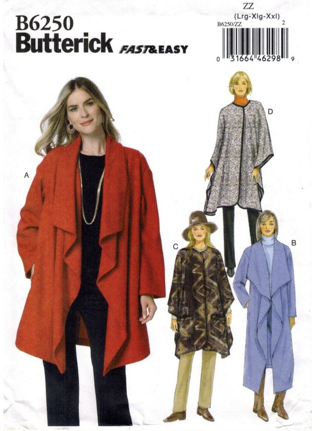 Sewing Pattern for Misses' Shawl Collar Jacket, Coat and Snap Closure ...