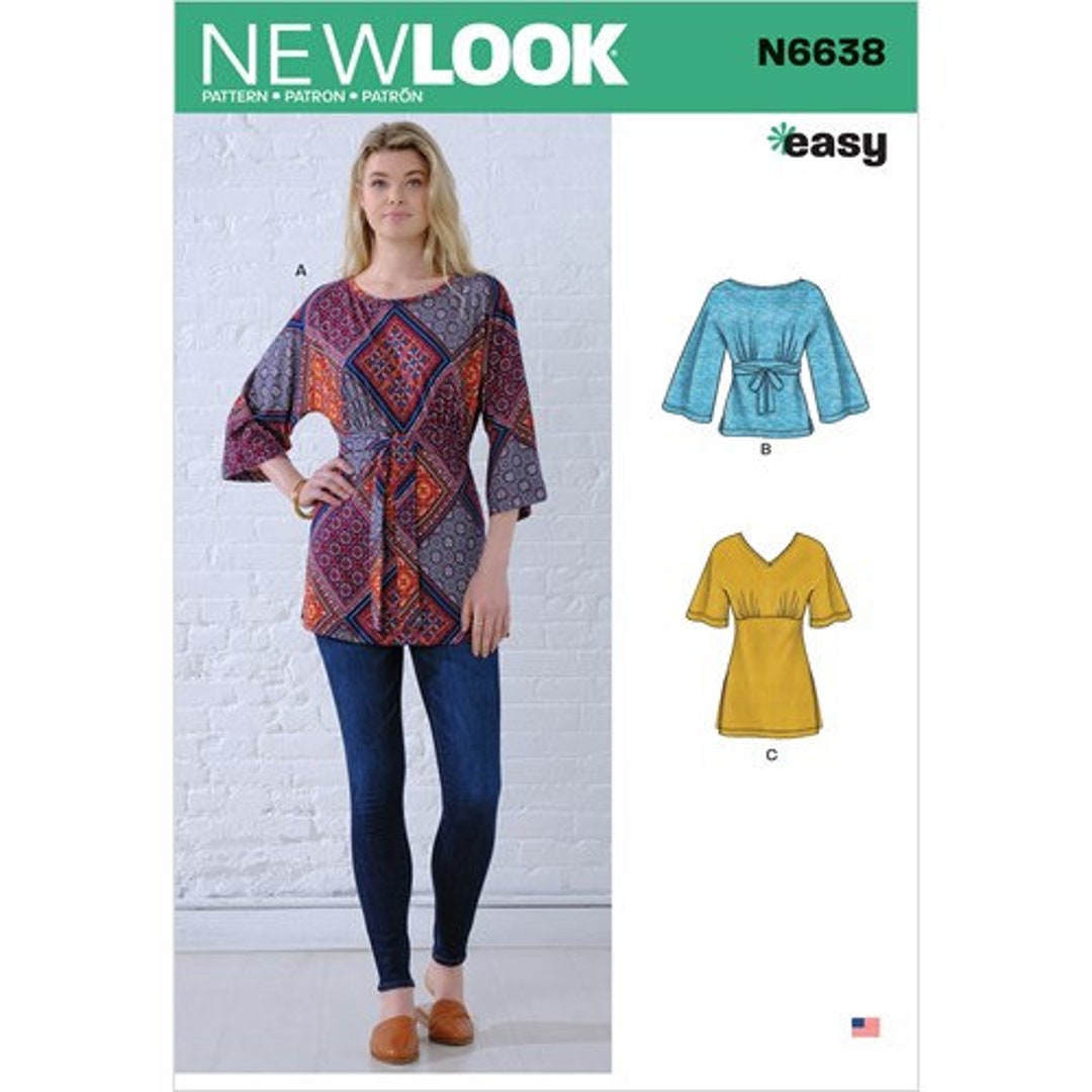 Sewing Pattern for Womens Tops, New Look Pattern 6638, New Pattern ...