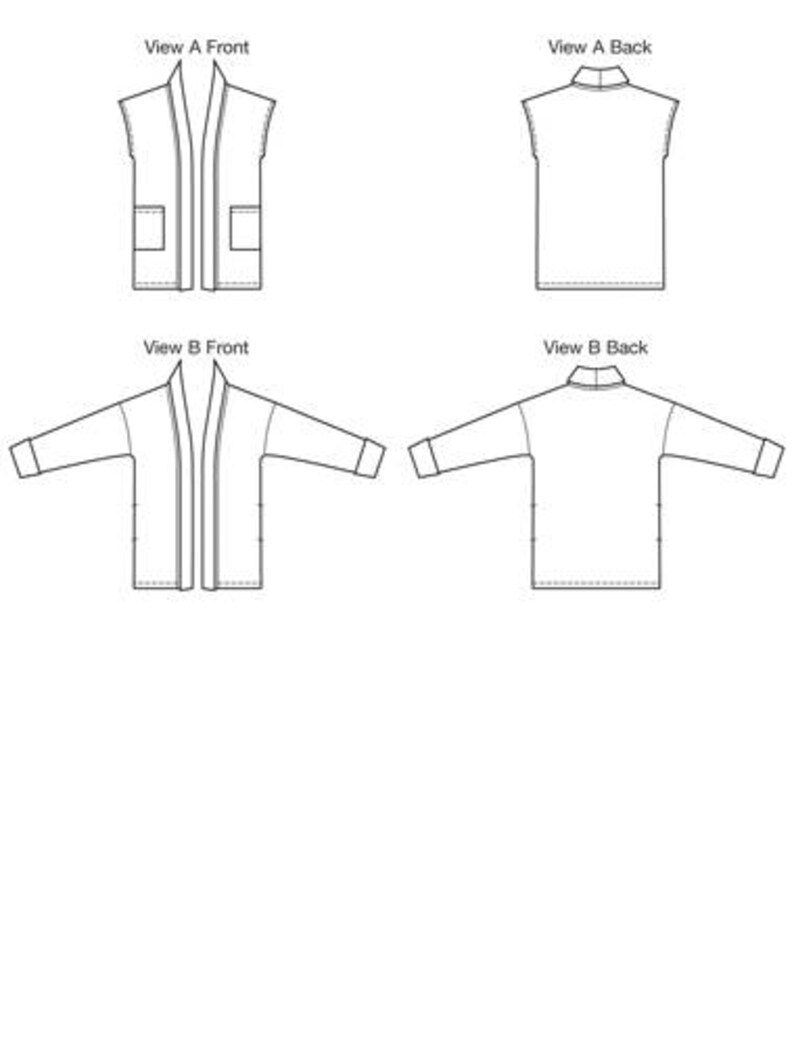 Sewing Pattern for Misses' Shawl Collar Cardigan & Vest Etsy