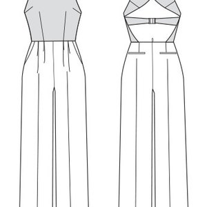 Sewing Pattern for Womens' Open-back Banded JUMPSUIT, Vogue Pattern ...