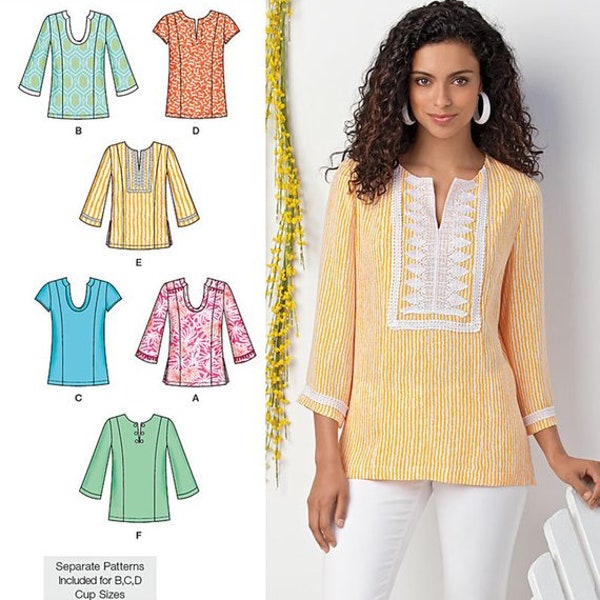 Sewing Pattern for Misses' and Women's Tunic Tops, Simplicity Pattern 1461, New Pattern, Womens Reg. & Plus Sizes to 28W, Loose Fit Tunics