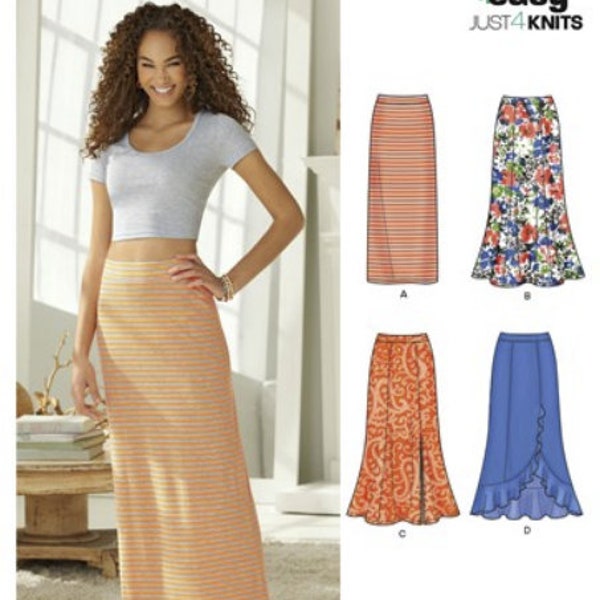 Sewing Pattern for Womens Maxi Skirts, New Look Pattern N6288, New Pattern, Misses' SKIRTS in 4 Variations, Womens Pull on Knit Skirts