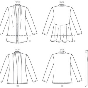 Sewing Pattern for Misses' Gathered Collar Jackets and - Etsy