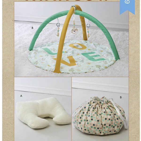 Sewing Pattern for Baby's Support Pillow, Interactive Mat & Toy Bag, Kwik Sew K4359, New Baby Gifts to Sew