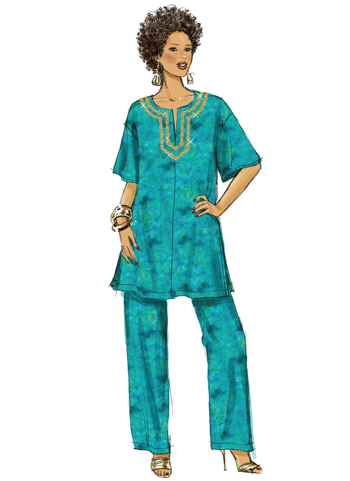 Sewing Pattern Womens' Men's Tunic Caftan Pants Hat Etsy