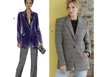 Sewing Pattern for Womens Jacket, Butterick Pattern B6862, Womens Button Front Jacket Blazer by Palmer/Pletsch Designer, Misses Blazer