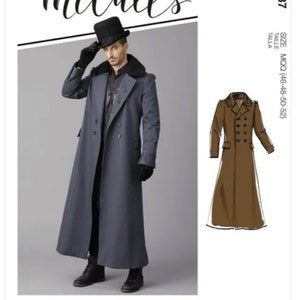 Sewing Pattern for Mens Costume Coat, McCalls Pattern M8137, Mens Costume, Historical Jacket, Theatrical Costume, Mens Coat