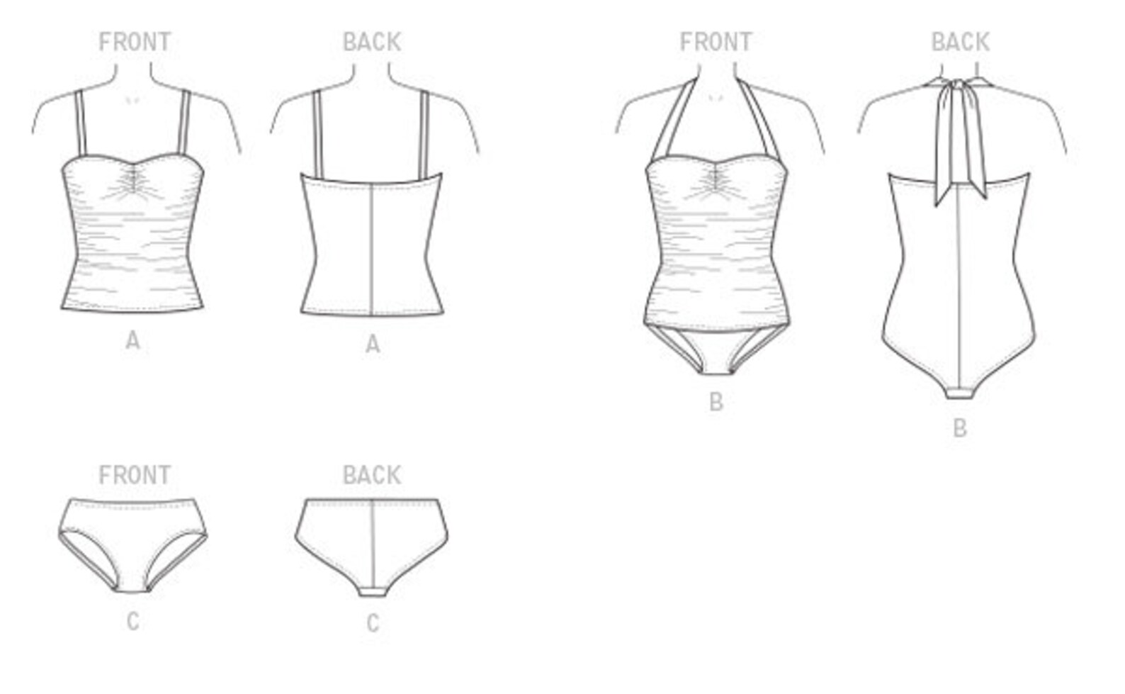 Sewing Pattern for Misses' Ruched Tankini and OnePiece Etsy