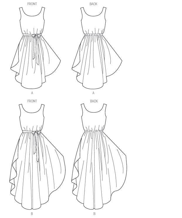 Sewing Pattern for Misses' Shaped-hem Dresses and Belt - Etsy