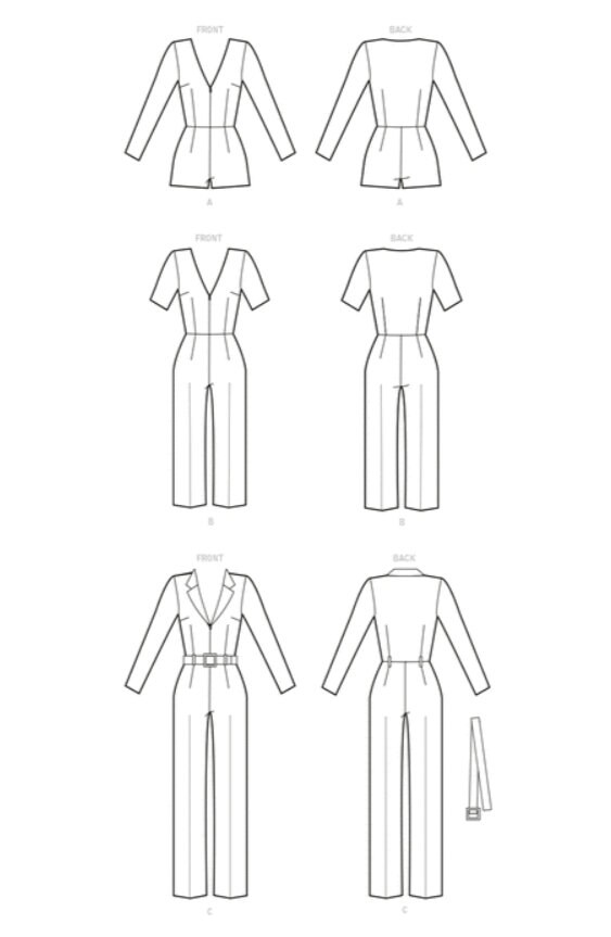 Sewing Pattern for Womens Romper Jumpsuit & Belt Mccalls | Etsy