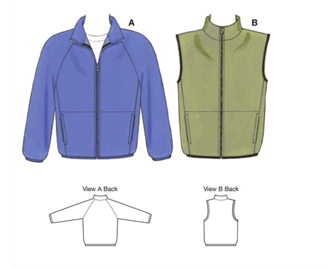 Sewing Pattern for Men's Standup Collar Jacket & Vest Etsy
